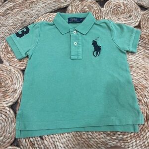 Polo Ralph Lauren Toddler Boys Big Pony Mesh Polo Shirt Green Size 2T *READ*